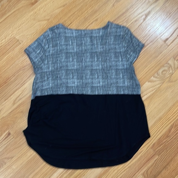 ALFANI Two-tone Scoop Neck Blouse - XL (black & white) - Picture 2 of 5